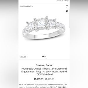 THREE STONE ENGAGEMENT RING ONLY